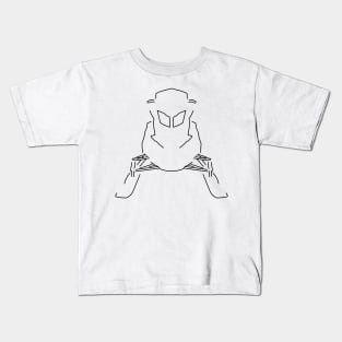 Snowmobile outline graphic (black) Kids T-Shirt